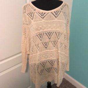 Long length knit sweater